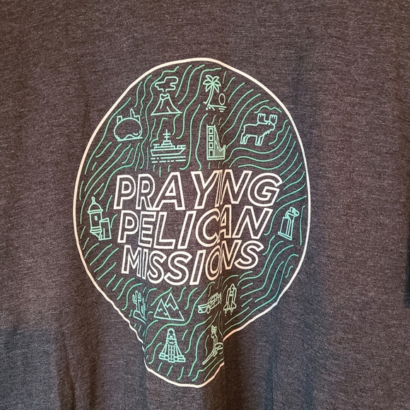 (169) Praying Pelican Missions T-Shirt, Size: XL Color: Dark Grey - Picture 7 of 15